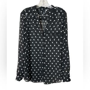 Kut from the Kloth Black Polka Dot Blouse
